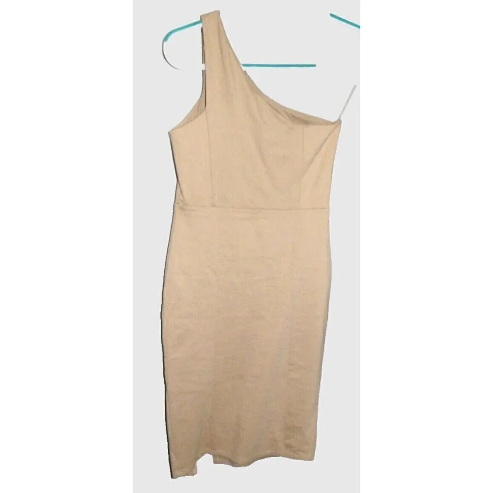 SOPRANO light brown, beige one shoulder dress women's size S, NEW